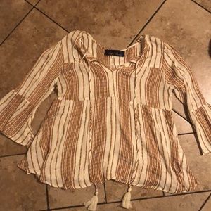 Orange and white stripped blouse
